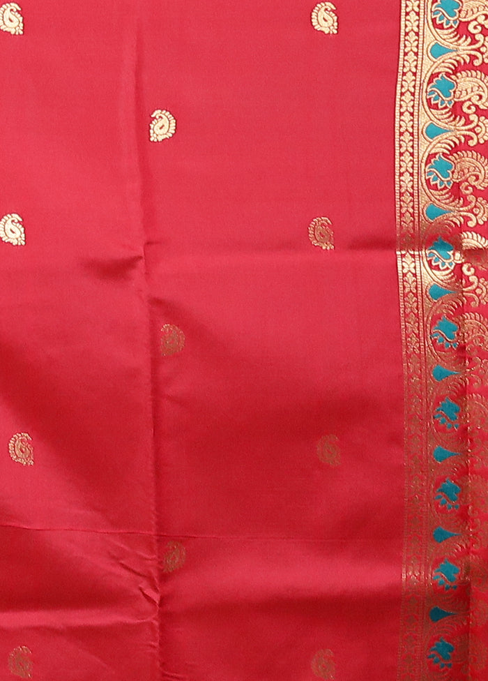 Pink Baluchari Silk Saree With Blouse Piece
