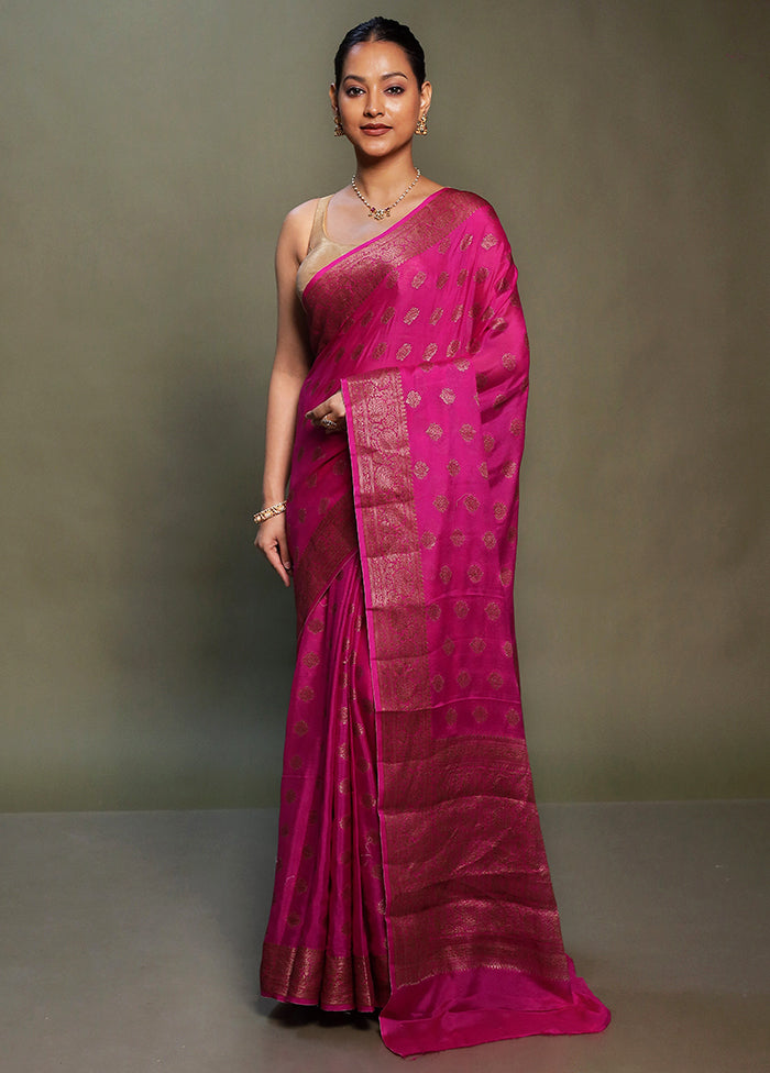 Pink Georgette Saree With Blouse Piece