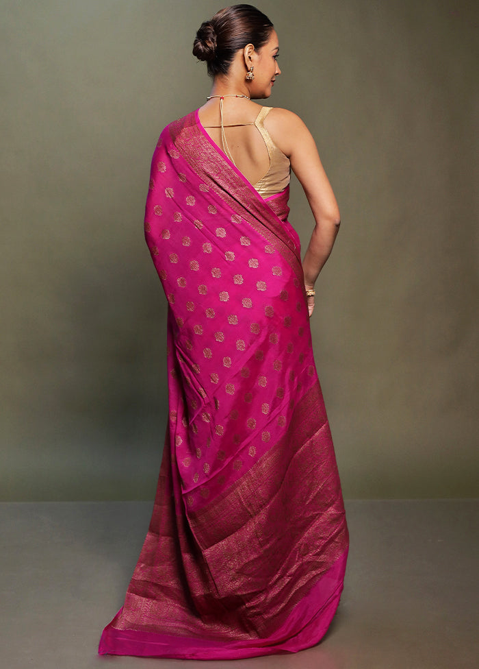 Pink Georgette Saree With Blouse Piece