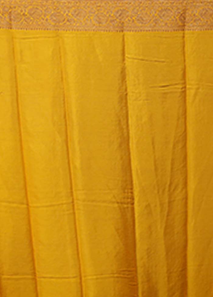 Yellow Georgette Saree With Blouse Piece