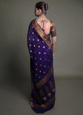 Blue Georgette Saree With Blouse Piece