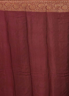 Maroon Georgette Saree With Blouse Piece