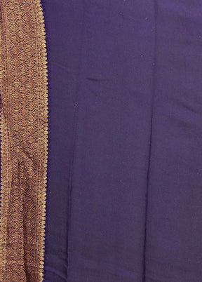 Blue Georgette Saree With Blouse Piece