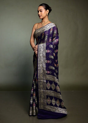 Blue Georgette Saree With Blouse Piece