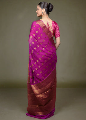 Pink Georgette Saree With Blouse Piece