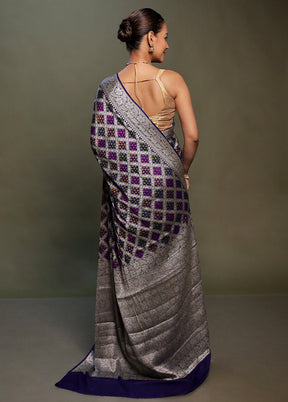 Blue Georgette Saree With Blouse Piece