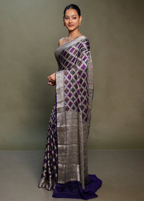 Blue Georgette Saree With Blouse Piece