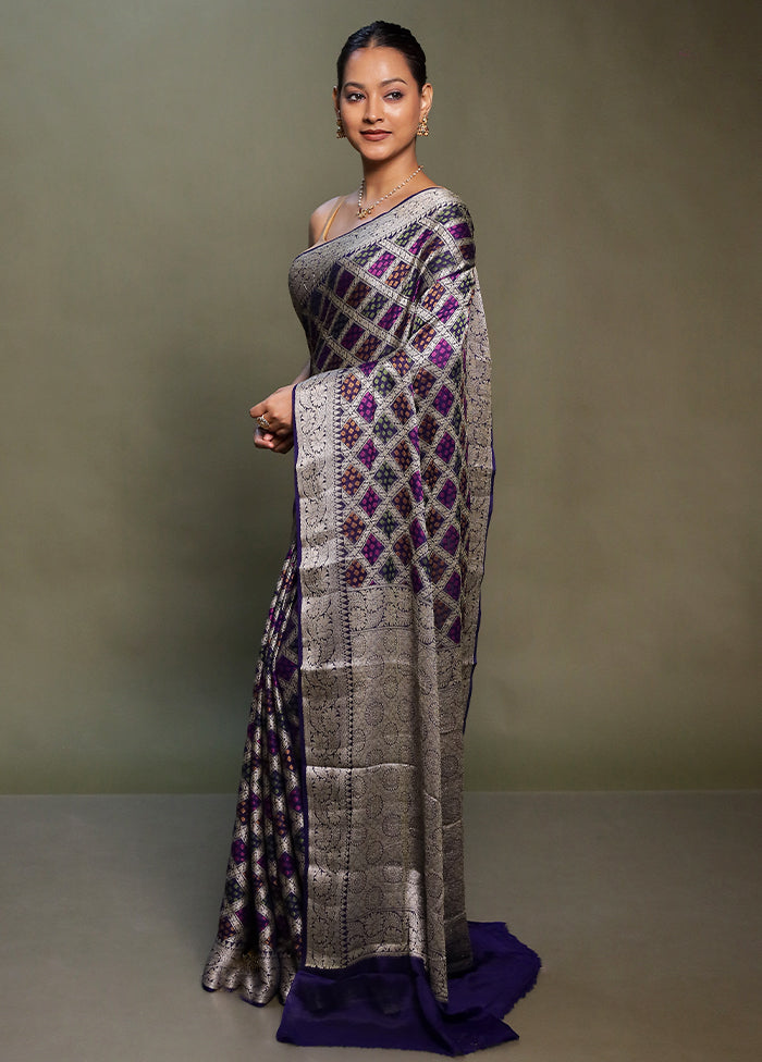 Blue Georgette Saree With Blouse Piece