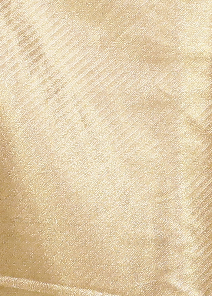 Pink Crushed Tissue Silk Saree With Blouse Piece