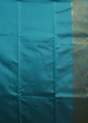 Green Dupion Silk Saree With Blouse Piece