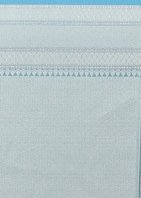 Blue Kora Silk Saree With Blouse Piece