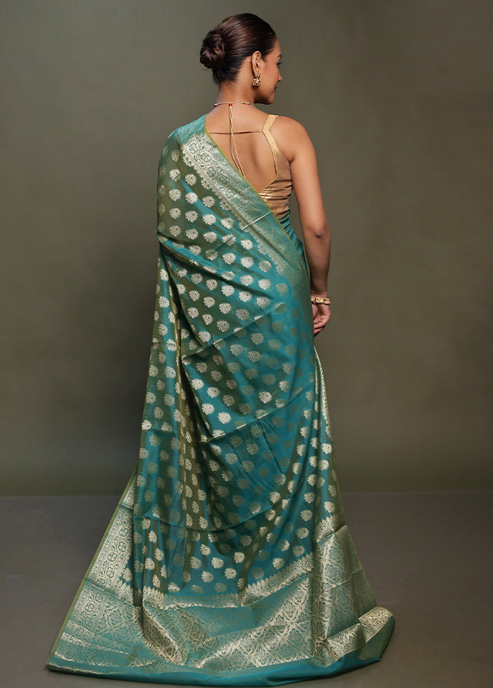 Green Kora Silk Saree With Blouse Piece
