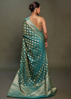 Green Kora Silk Saree With Blouse Piece