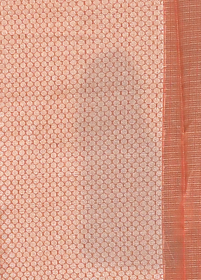 Pink Kora Silk Saree With Blouse Piece