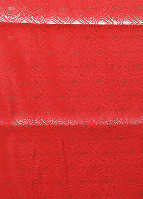 Red Banarasi Silk Saree With Blouse Piece