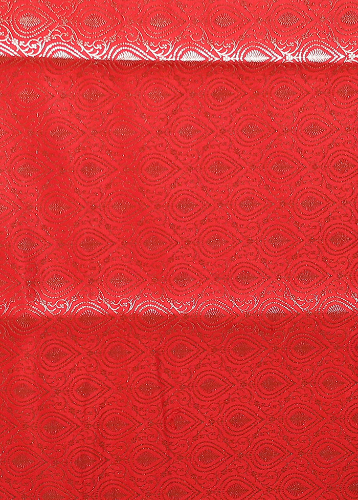 Red Banarasi Silk Saree With Blouse Piece