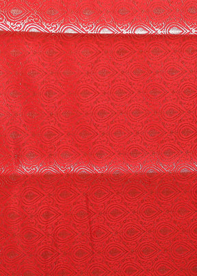 Red Banarasi Silk Saree With Blouse Piece