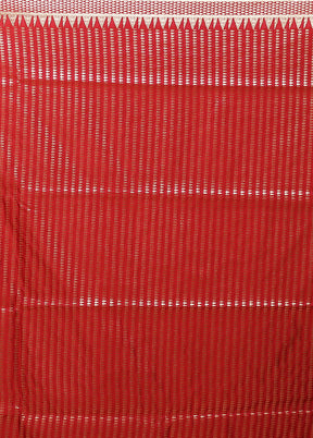 Red Banarasi Silk Saree With Blouse Piece