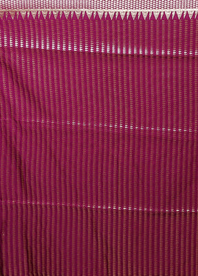 Purple Banarasi Silk Saree With Blouse Piece