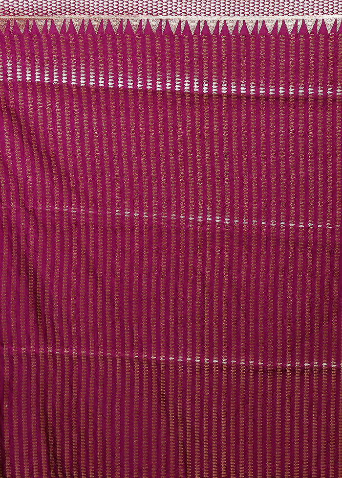 Purple Banarasi Silk Saree With Blouse Piece