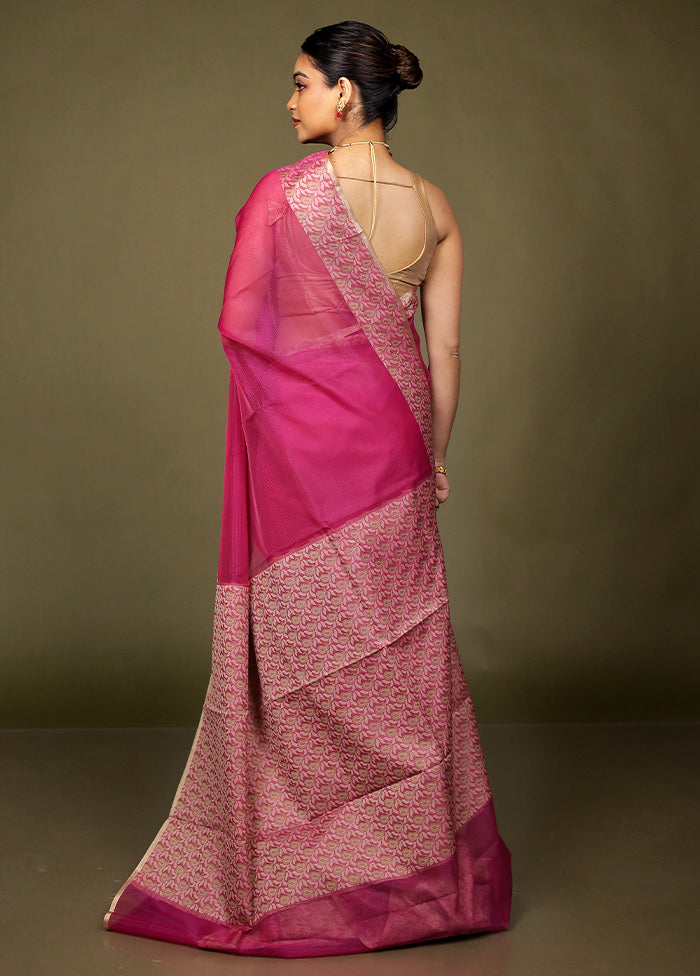 Pink Kota Cotton Saree With Blouse Piece