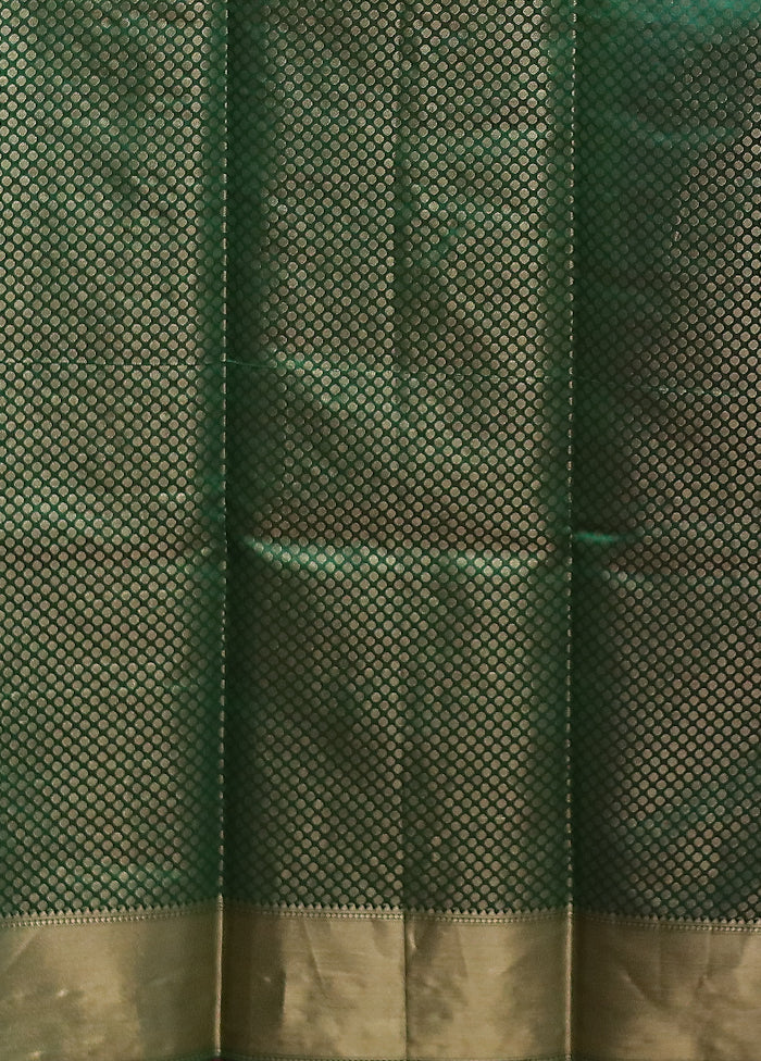 Green Kora Silk Saree With Blouse Piece