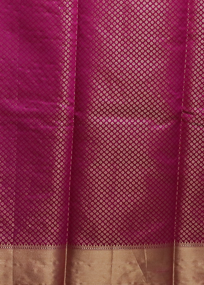 Purple Kora Silk Saree With Blouse Piece