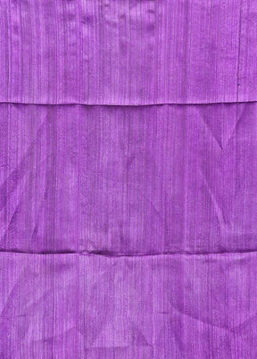 Purple Handloom Matka Pure Silk Saree With Blouse Piece