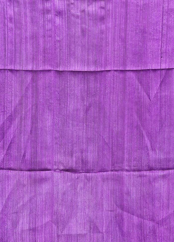 Purple Handloom Matka Pure Silk Saree With Blouse Piece