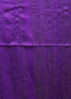 Purple Handloom Matka Pure Silk Saree With Blouse Piece