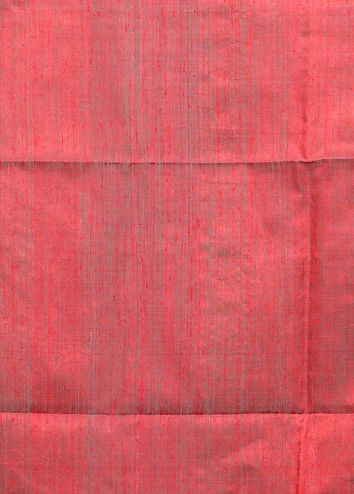 Red Handloom Matka Pure Silk Saree With Blouse Piece