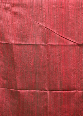 Maroon Handloom Matka Pure Silk Saree With Blouse Piece