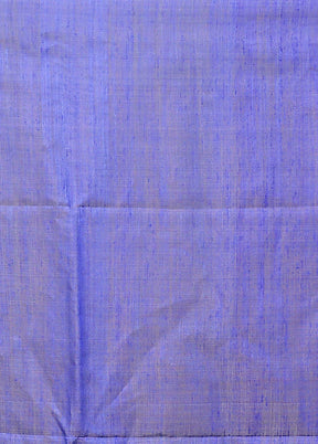 Blue Handloom Matka Pure Silk Saree With Blouse Piece