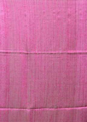 Pink Handloom Matka Pure Silk Saree With Blouse Piece