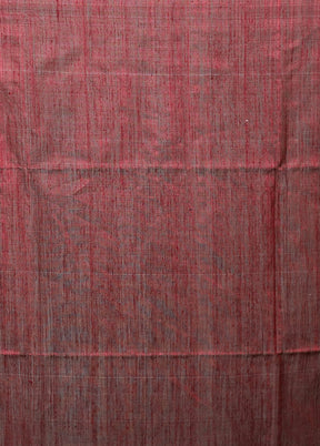 Maroon Handloom Matka Pure Silk Saree With Blouse Piece