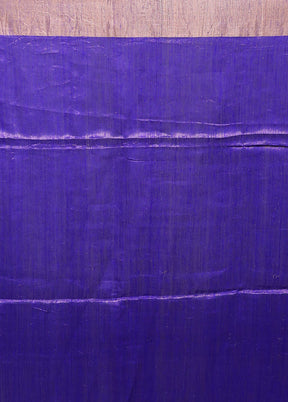 Blue Handloom Matka Pure Silk Saree With Blouse Piece