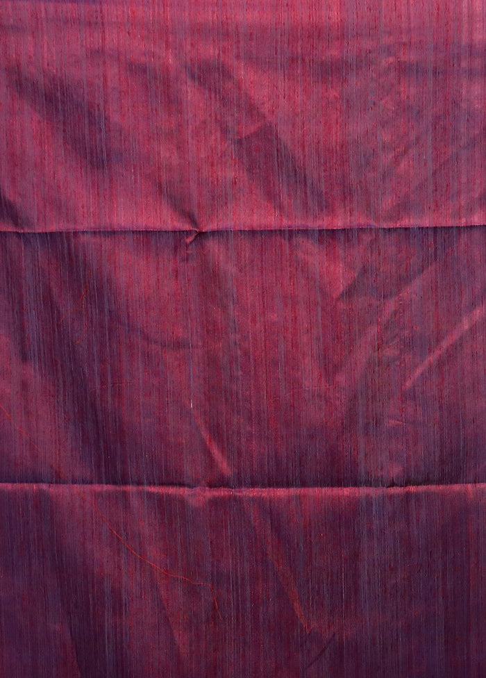 Purple Handloom Matka Pure Silk Saree With Blouse Piece