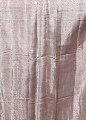 Grey Handloom Dupion Pure Silk Saree With Blouse Piece