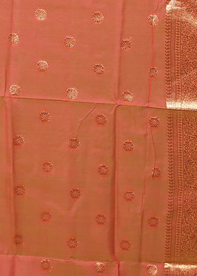 Rust Kora Silk Saree With Blouse Piece