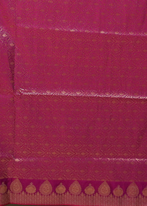 Purple Banarasi Silk Saree With Blouse Piece
