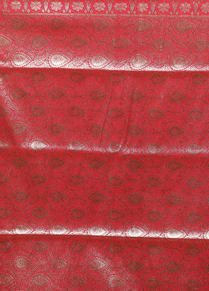 Pink Banarasi Silk Saree With Blouse Piece