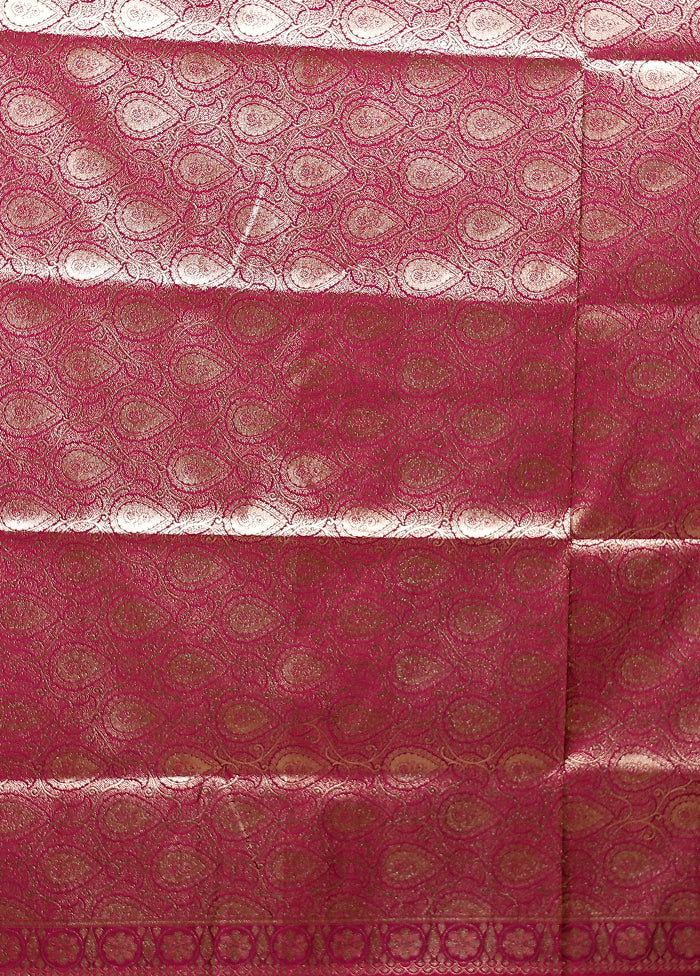 Purple Banarasi Silk Saree With Blouse Piece