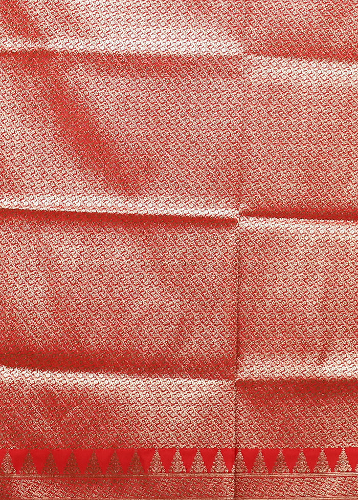 Red Banarasi Silk Saree With Blouse Piece