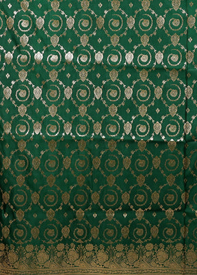 Green Banarasi Silk Saree With Blouse Piece
