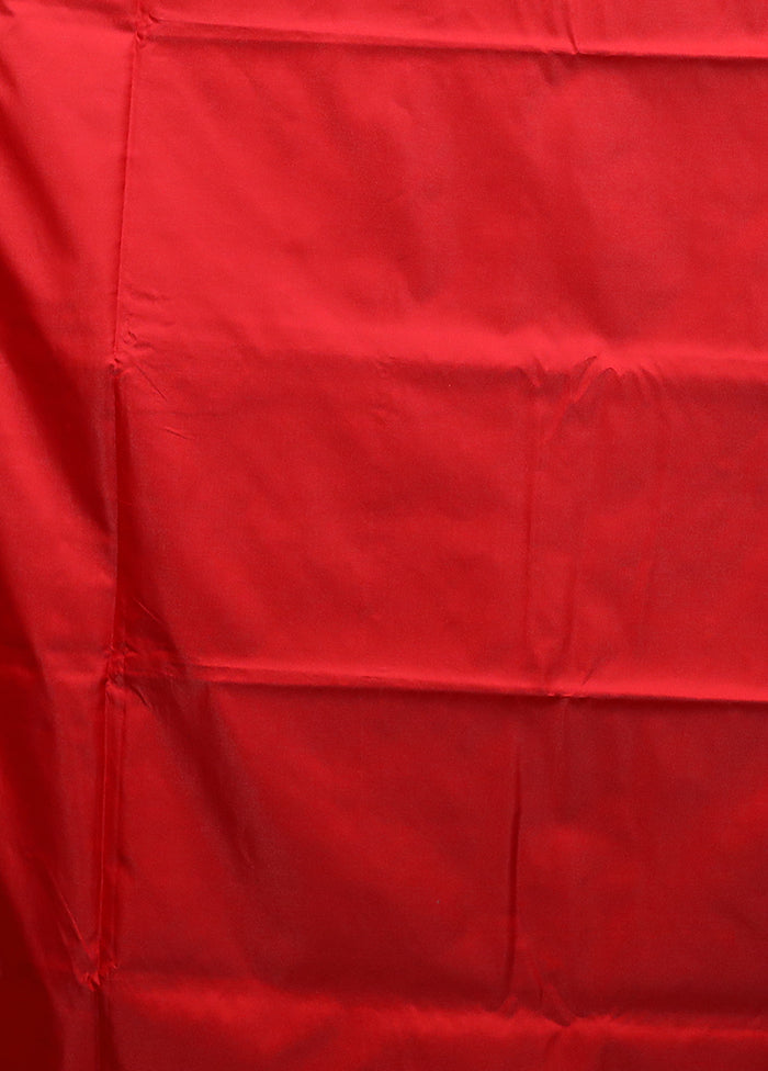 Red Banarasi Silk Saree With Blouse Piece