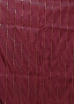 Maroon Banarasi Silk Saree With Blouse Piece