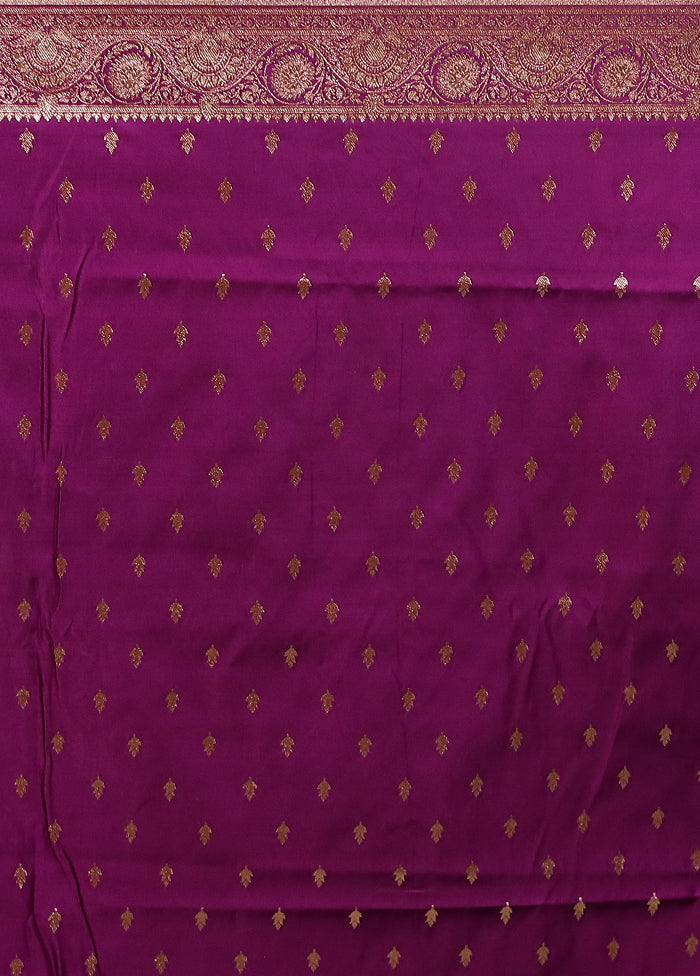 Purple Banarasi Silk Saree With Blouse Piece