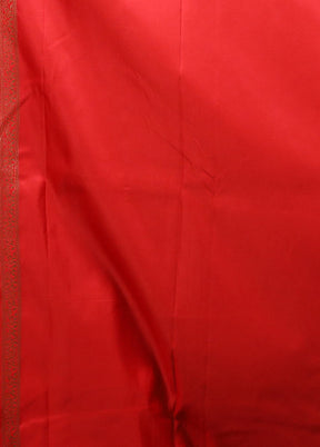 Red Katan Silk Saree With Blouse Piece