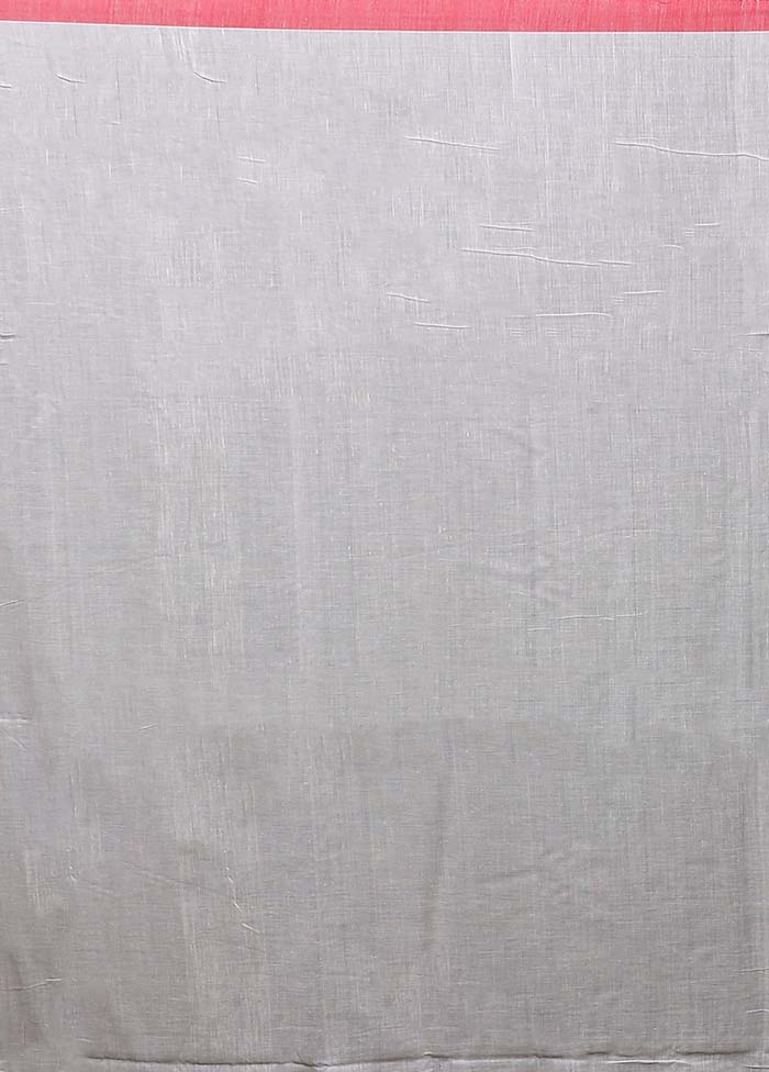 White Cotton Saree With Blouse Piece