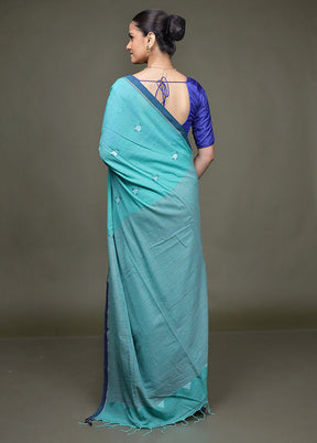 Green Matka Silk Saree With Blouse Piece